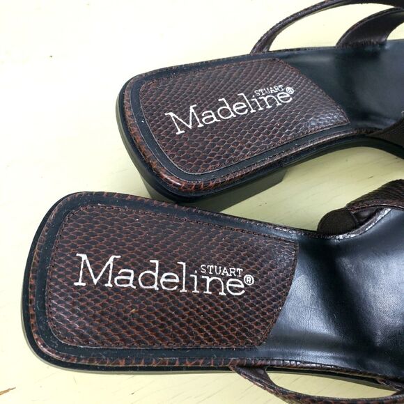 Women's Madeline Stuart Daphne Brown Animal Print Top Strap Sandals Size 7M - Picture 6 of 7
